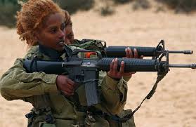 African Women soldiers with assault rife